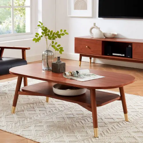 ou trouver beau meuble salon style vintage Table basse vintage en bois 120x60 cm