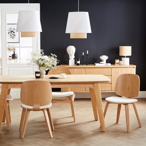 ou trouver chaise fauteuil moderne salle a manger Chaises scandinaves en bois clair et blanc