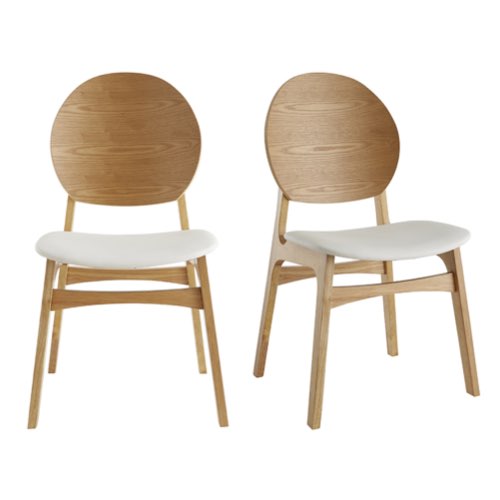 ou trouver chaise fauteuil moderne salle a manger Chaises scandinaves en bois clair et blanc (lot de 2)