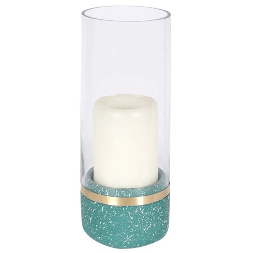 ou trouver meuble deco en terrazzo Photophore en verre et terrazzo vert