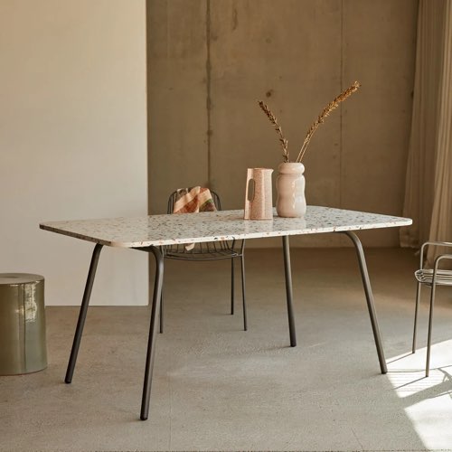 ou trouver meuble deco en terrazzo table rectangulaire en terrazzo premium et métal brown 4-6 pers.