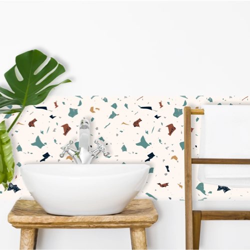 ou trouver meuble deco en terrazzo Crédence adhésive terrazzo multicolore