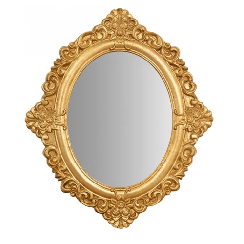 ou trouver miroir arrondi pas cher Miroir Mural en Bois avec Cadre Ovale finition antique