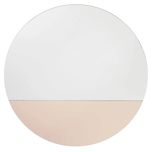 ou trouver miroir rond deco pas cher Miroir rond en métal doré et verre teinté rose D119