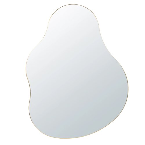 ou trouver miroir rond deco pas cher Miroir ondulé en métal doré 55x73