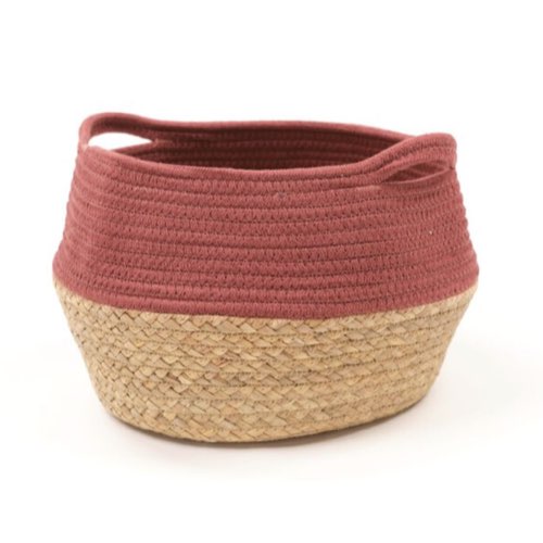 ou trouver panier naturel boheme Panier bicolore rond corde coton