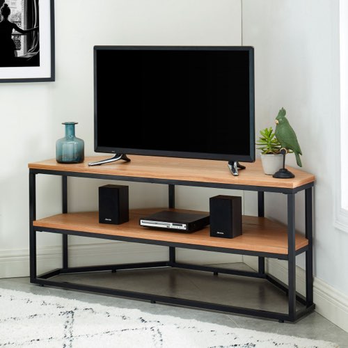 ou trouver petit meuble tv design moderne Meuble TV d'angle en bois et métal L120cm