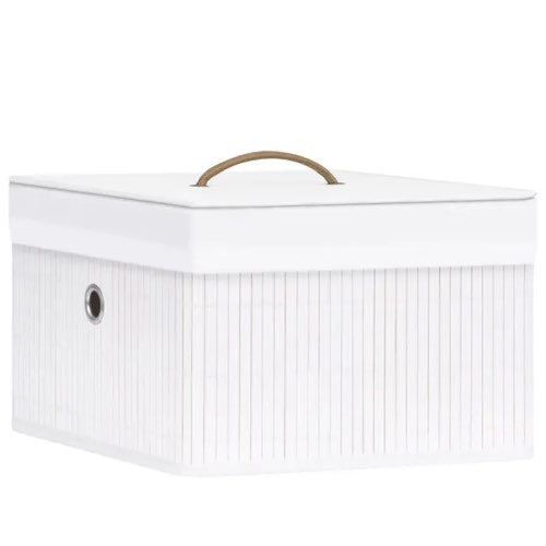 petit rangement deco durable Boîtes de rangement en bambou 4 pcs Blanc vidaXL