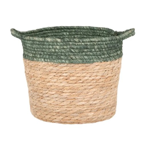 petit rangement eco-friendly sans plastique Panier en fibre de maïs beige et vert