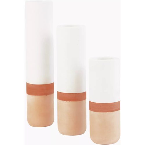 salle a manger deco design couleur terracotta 3 vases en roche saline terracotta