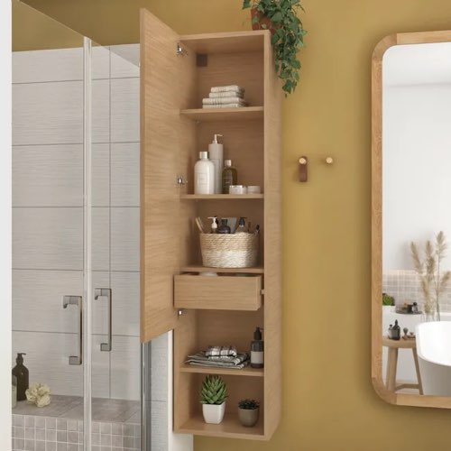 salle de bain organisation rangement pas cher Panier H.12.5 x l.25 x P.25 cm jacinthe d'eau beige