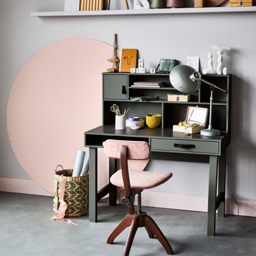 table bureau style moderne Bureau avec multiples rangements en bois