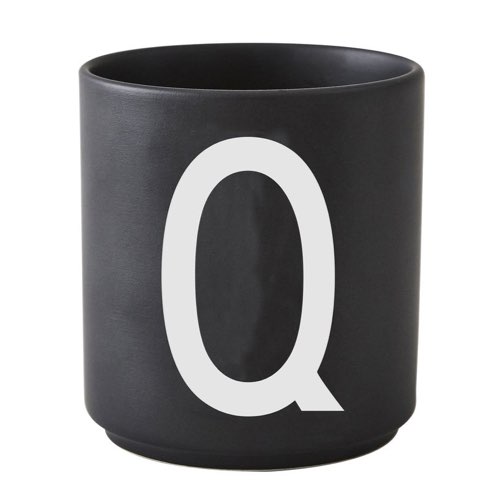 vaisselle design noir et blanc Mug A-Z céramique noir / Porcelaine - Lettre Q
