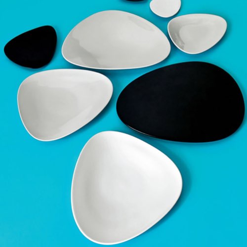 vaisselle design noir et blanc Assiette Colombina céramique blanc / L 31 cm