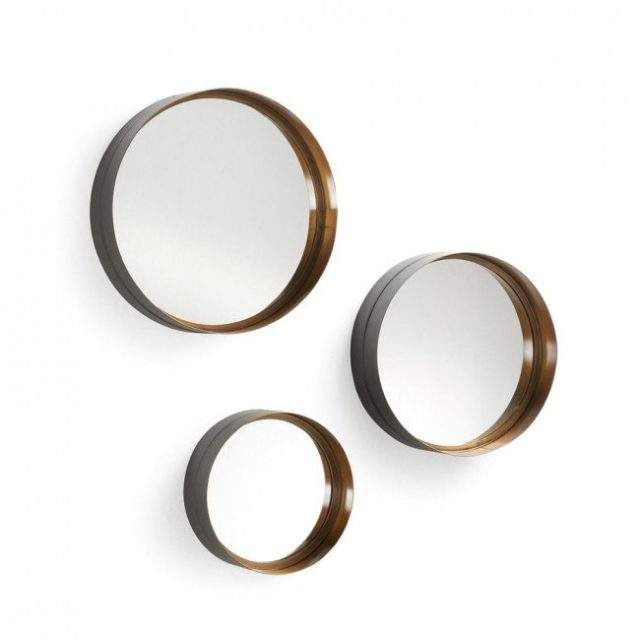 amenager decorer petite entree meuble 3 miroirs métal doré