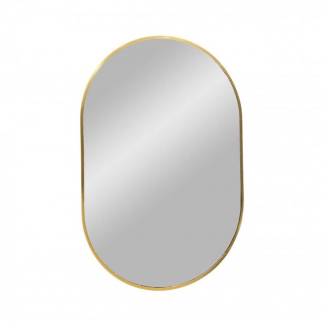 amenager decorer petite entree meuble Miroir ovale en métal 50x80cm