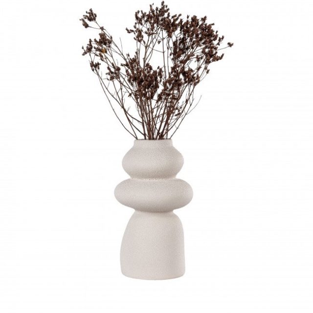 deco design arrondi pas cher Vase de forme organique en grès H26,5cm