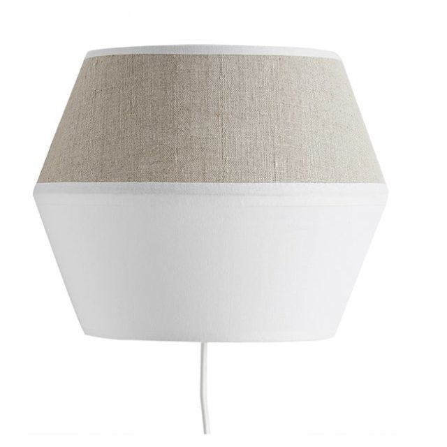 deco entree claire lumineuse pas cher Applique en coton blanc et lin naturel CONIE