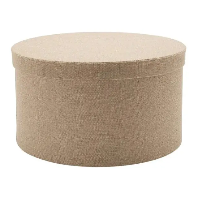 deco ronde arrondie pas cher Boîte à chapeaux beige