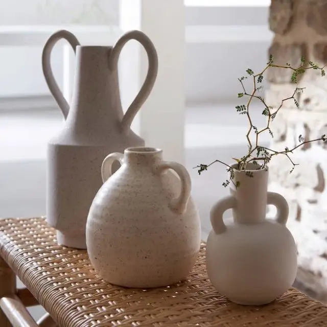 deco ronde arrondie pas cher Vase décoratif en céramique H16 cm
