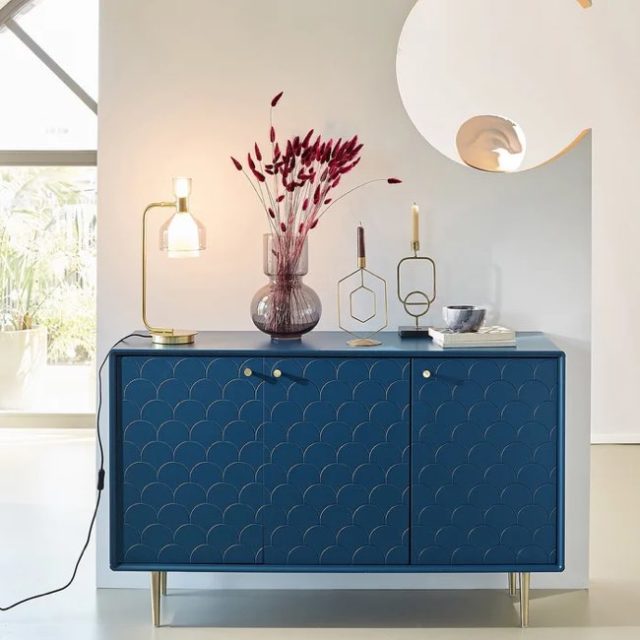 deco salle a manger couleur bleue Buffet Luxore