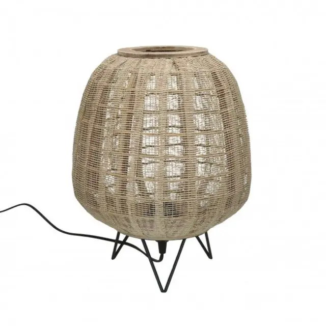 decor buffet objet style bord de mer Lampe à poser en bambou ø35,5cm