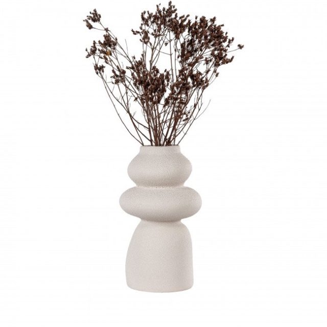 decor buffet objet style bord de mer Vase de forme organique en grès H26,5cm