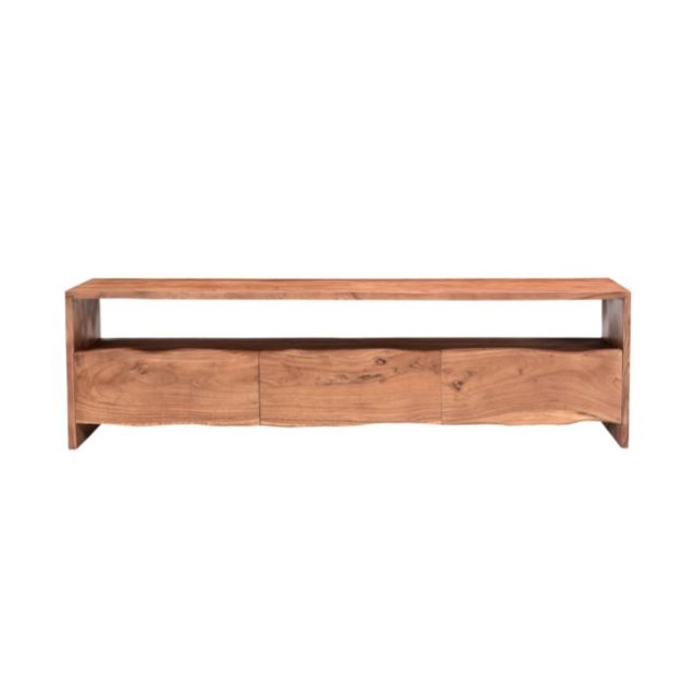 decoration avec terracotta pas cher Meuble TV en bois massif 3 tiroirs L180 cm