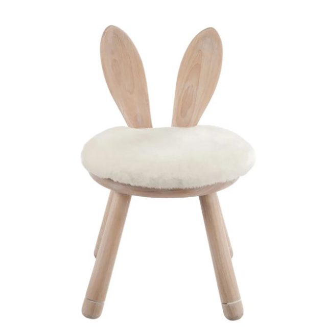 decoration chambre enfant style nature pas cher Chaise Enfant en Bois Oreilles de Lapin