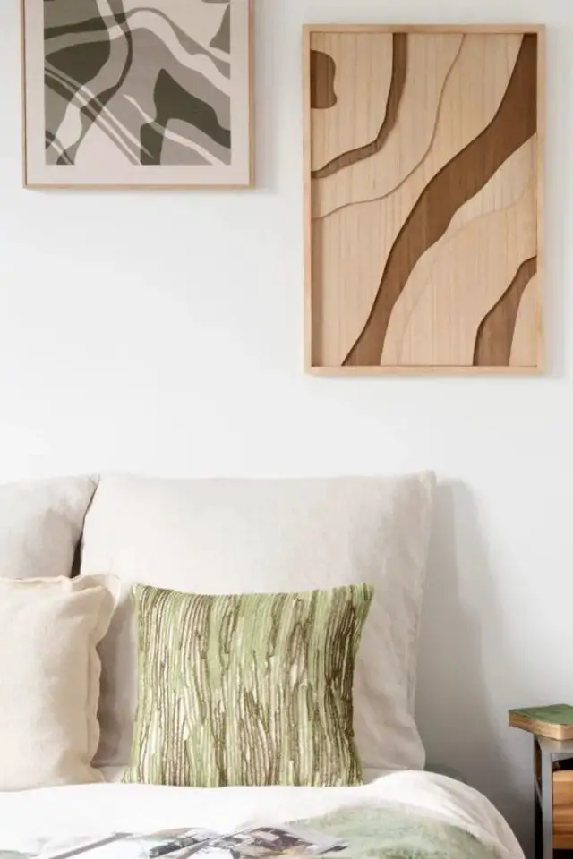 decoration esprit nature petit prix Tableau bicolore 42x60 en bois