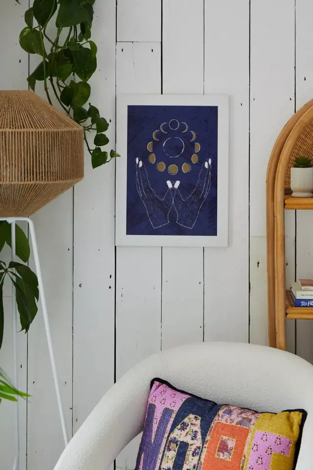 decoration salon moderne tendance jeune pas cher Affiche Vicky Yorke à motif lune 30x40