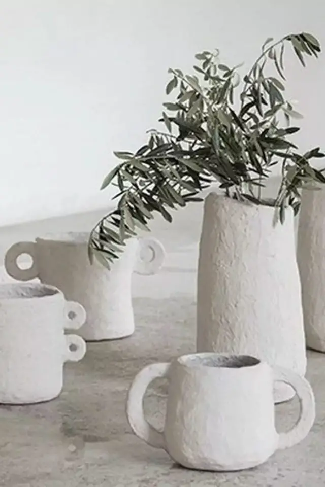 decoration slow design papier mache Pot décoratif en papier mâché