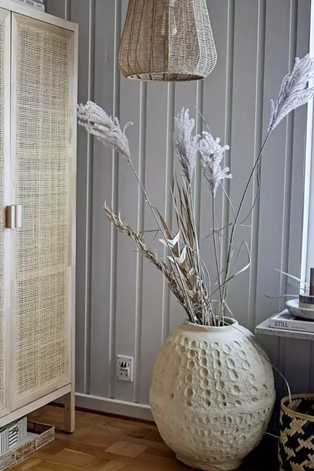 decoration slow design papier mache Vase décoratif rond en papier mâché blanc 43 cm