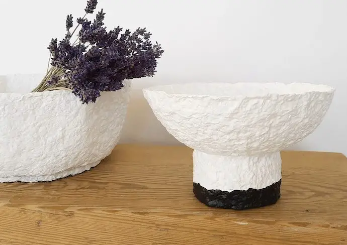 decoration tendance papier mache objet décoratif papier mâché déco intérieure à poser vase bol