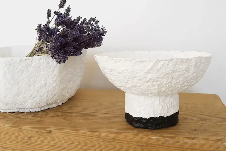 decoration tendance papier mache objet décoratif papier mâché déco intérieure à poser vase bol