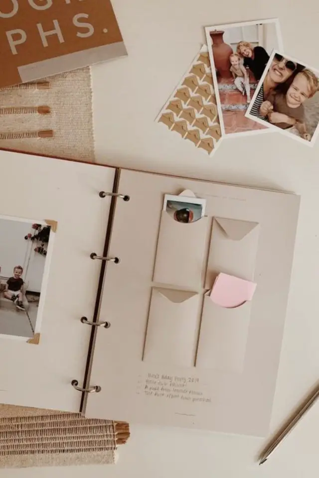 journal voyage scrapbooking exemple petite pochette pour glisser des souvenirs design minimaliste