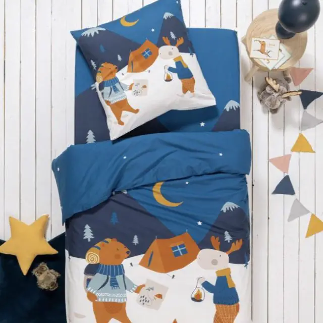 linge de lit enfant motif nature Linge de lit enfant imprimé Rando - coton