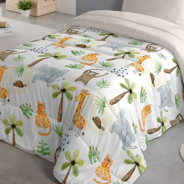 linge de lit enfant motif nature Couette enfant microfibre imprimée Girafe