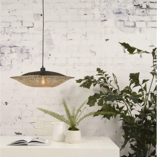 luminaire design style bord de mer Suspension Kalimantan Flat Small fibre végétale / Bambou