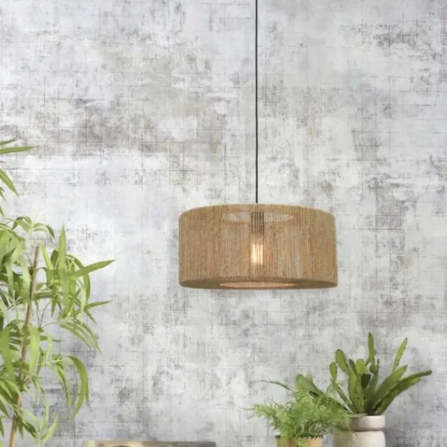 luminaire design style bord de mer Suspension Iguazu Small fibre végétale beige / Jute