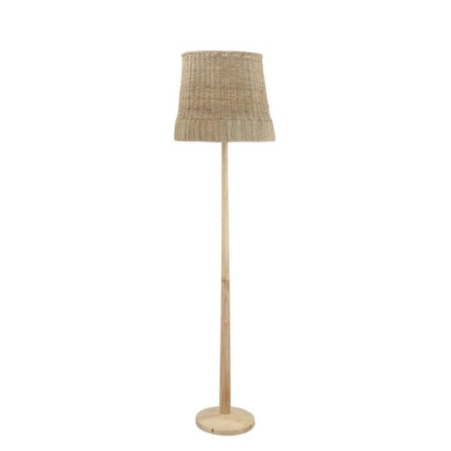 luminaire design style bord de mer Lampadaire Collected fibre végétale beige bois naturel / Rotin