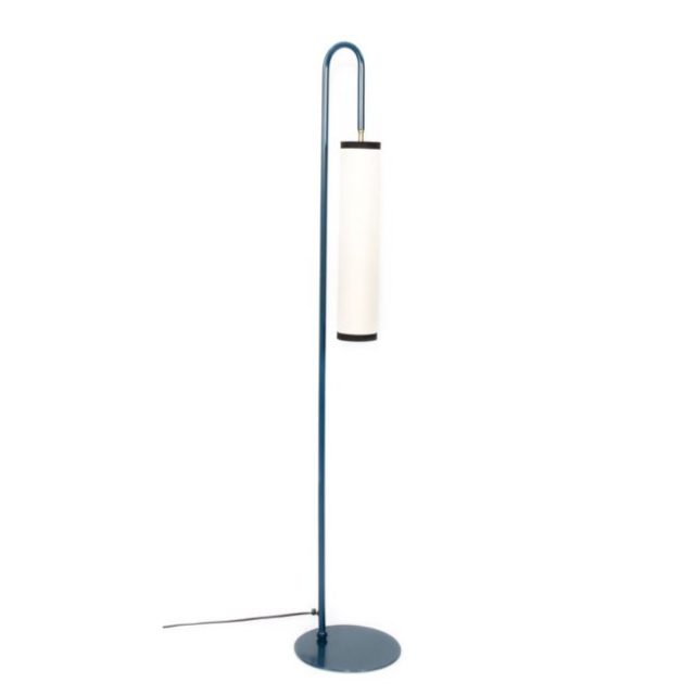 luminaire design style bord de mer Lampadaire Tokyo métal blanc bleu / H 140 cm