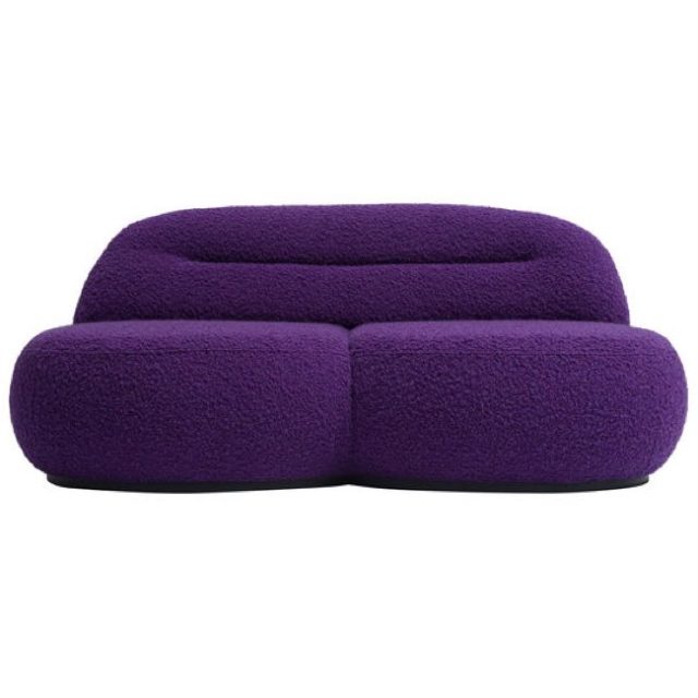 meuble deco design vintage moderne Canapé droit Rima tissu violet / L 160 cm - 2,5 places - POPUS EDITIONS