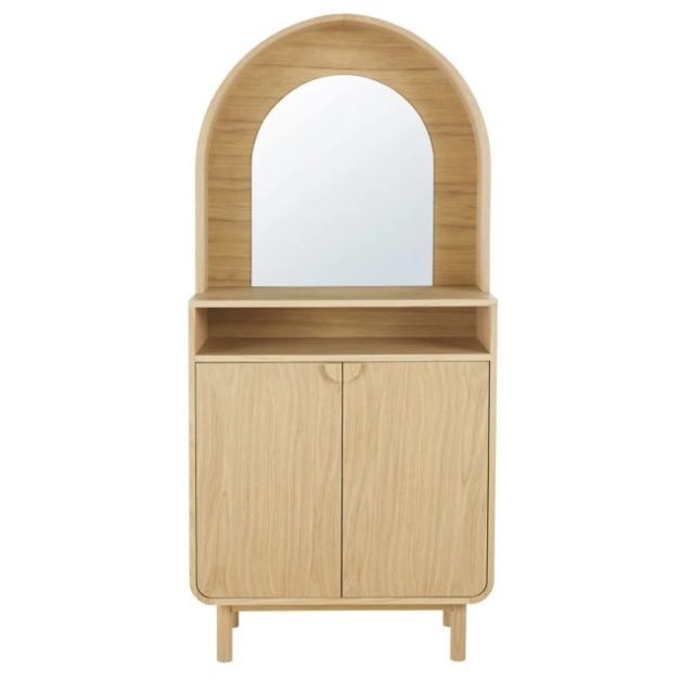 meuble deco petite entree pas cher Meuble d'entrée 2 portes avec miroir