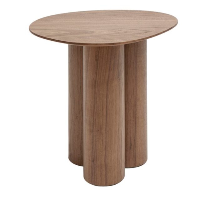 meuble petit salon moderne Table d'appoint design bois foncé noyer L44 cm