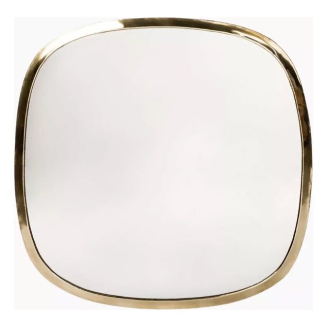 miroir design decoration entree Miroir en Laiton carré arrondi 67 cm