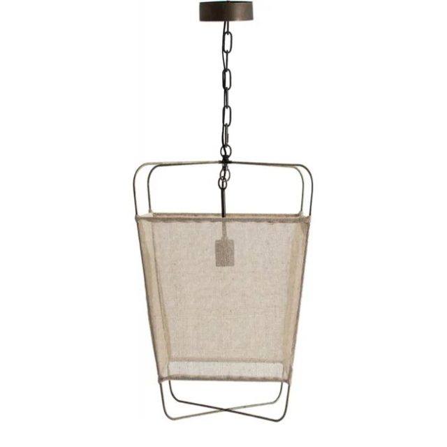 ou acheter luminaire bord de mer pas cher Lampe suspendue métal et textile