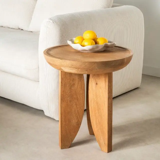 ou trouver decoration boheme tendance drawer Table d'appoint ronde en bois massif ø45cm