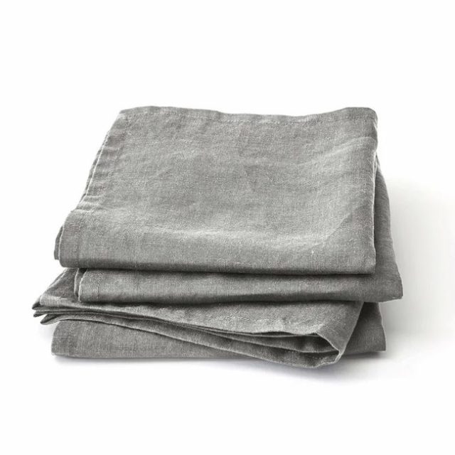 ou trouver vaisselle style minimaliste epure Lot de 4 serviettes de table en lin