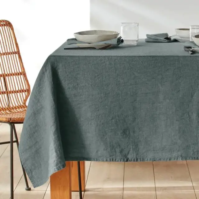 ou trouver vaisselle style minimaliste epure Nappe lin lavé, Victorine